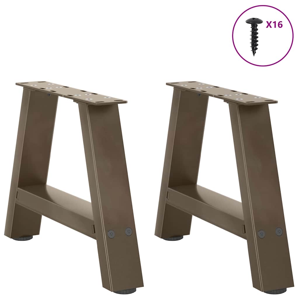 Pés para mesa de centro em formato a, 2 peças, 30x(30-31) cm, aço