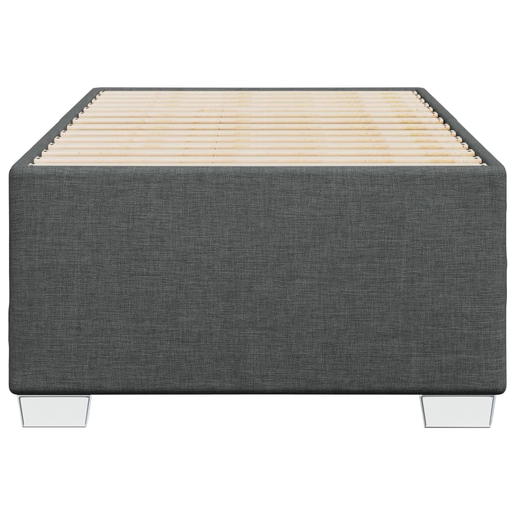 Estrutura de cama sem colchão 90x200 cm tecido cinzento-escuro