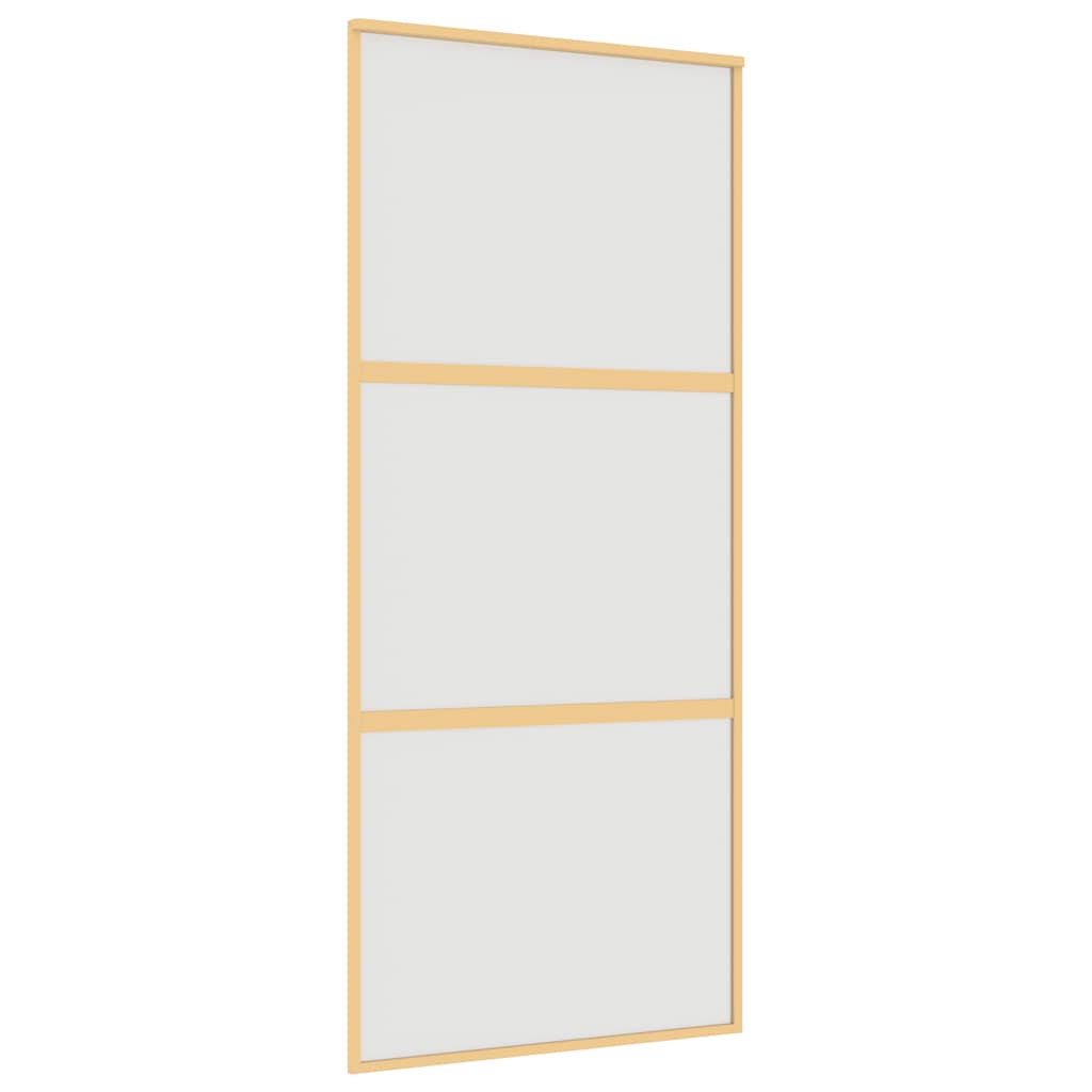 Porta deslizante 90x205 cm vidro esg fosco/alumínio dourado