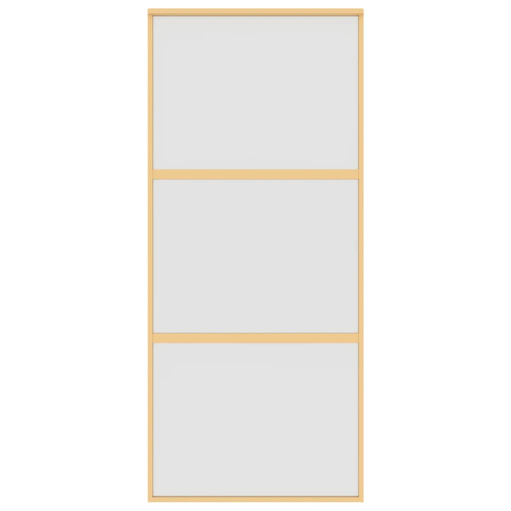 Porta deslizante 90x205 cm vidro esg fosco/alumínio dourado