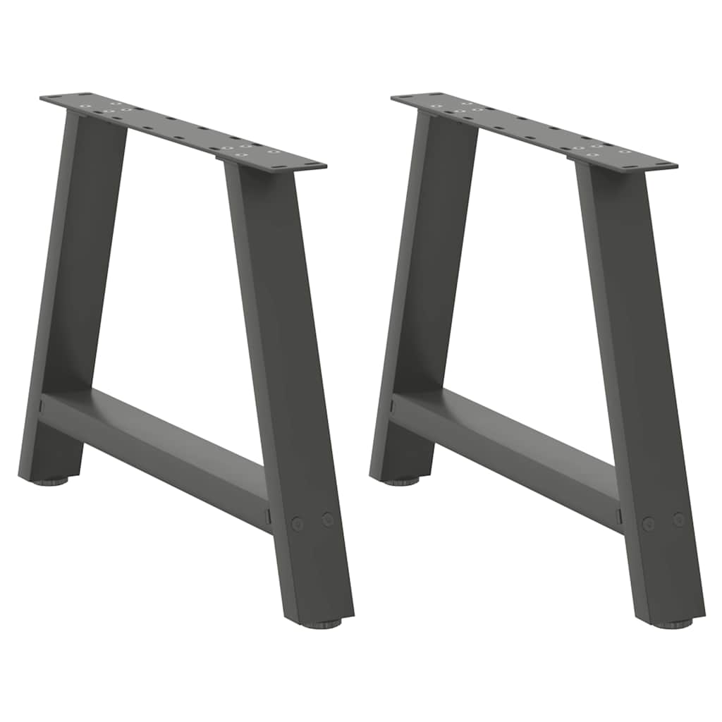 Pés para mesa de centro em formato a, 2 peças, antracite, 60x (42-43) cm, aço