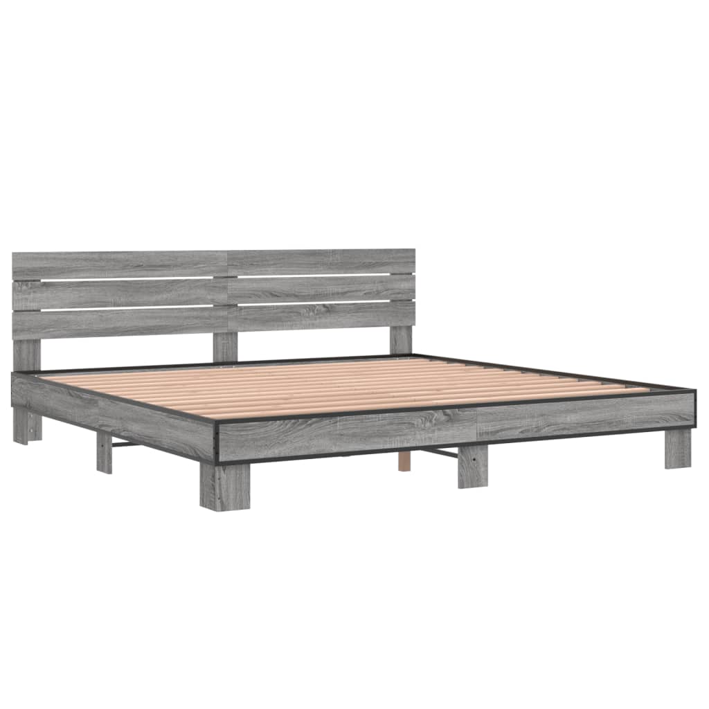 Estrutura de cama 200x200 cm derivados madeira/metal