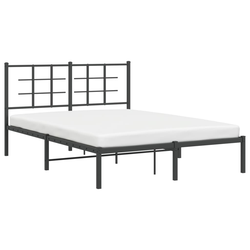 Estrutura de cama com cabeceira 140x200 cm metal preto