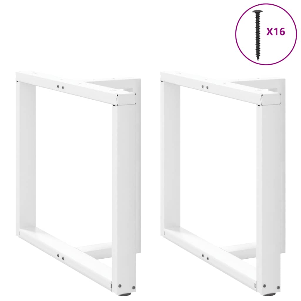 Pés para mesa de jantar em forma de t, 2 peças, branco, 90x35x(72-73) cm, aço