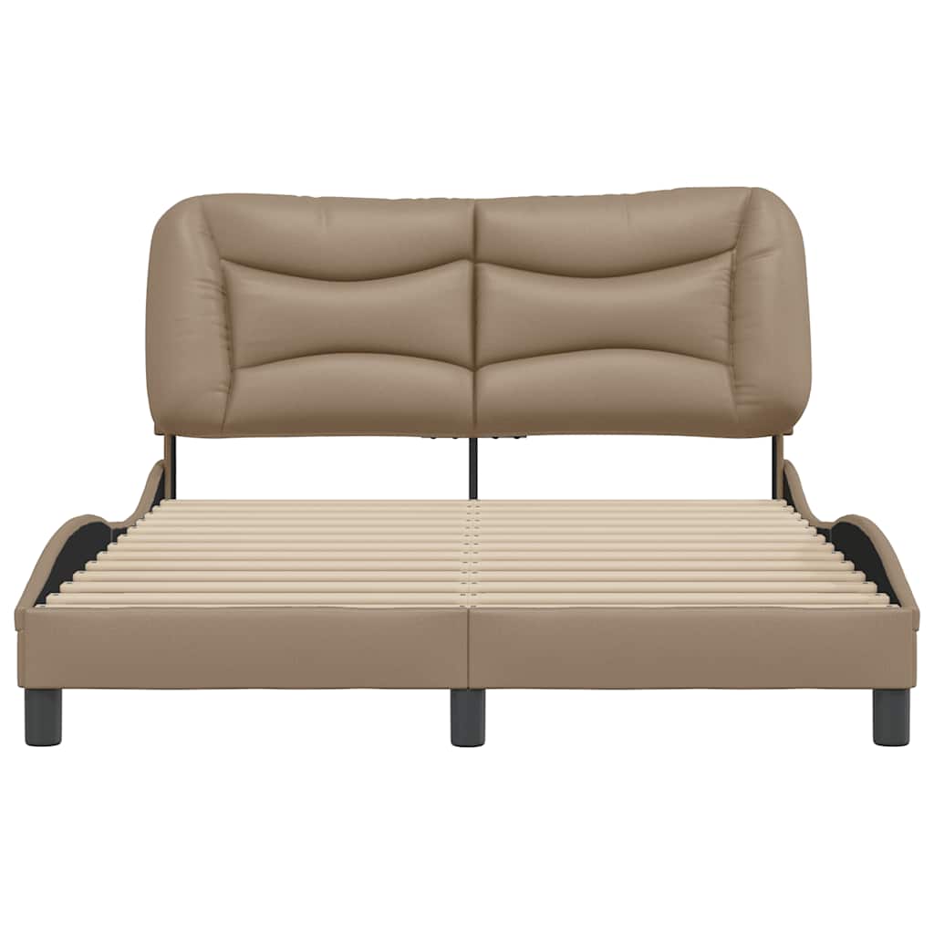Estrutura de cama sem colchão hvar couro artif. 140x190 cm cappuccino