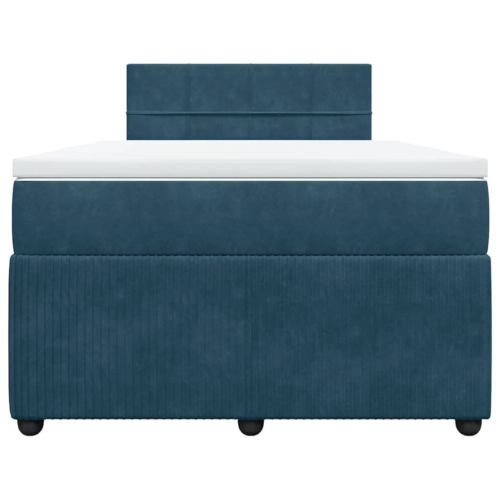 Cama boxspring com colchão 120x190 cm veludo azul