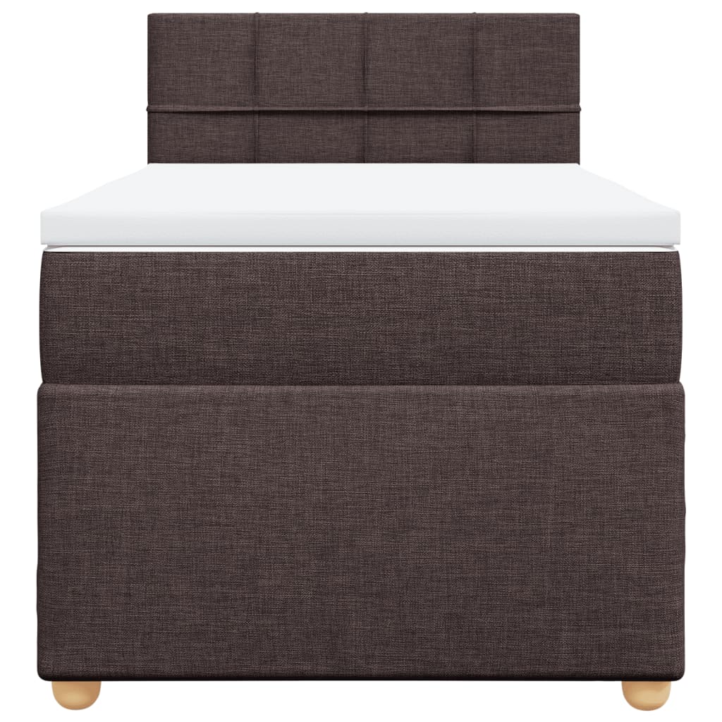 Cama com molas/colchão 90x200 cm tecido castanho-escuro