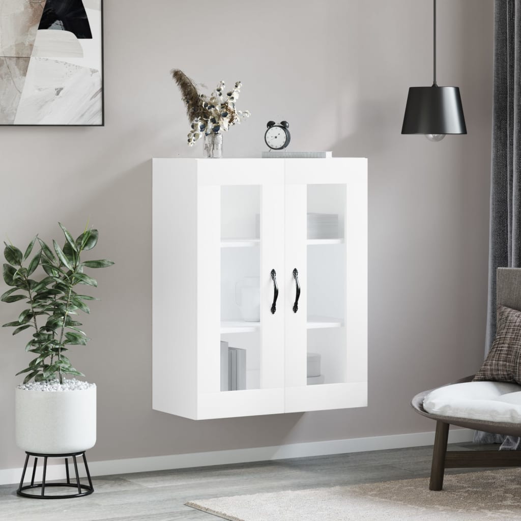 Armário de parede 69,5x34x90 cm derivados de madeira branco