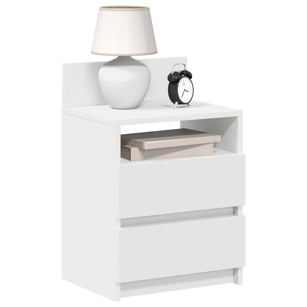 Mesas de cabeceira 2 pcs com 2 gavetas 40x33x60 cm branco