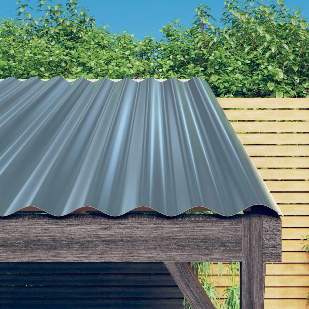Painéis de telhado 36 pcs 80x36 cm aço galvanizado cinzento