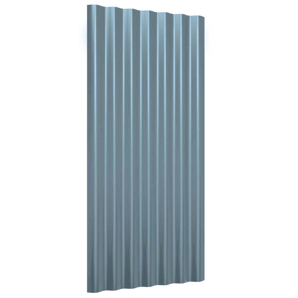 Painéis de telhado 36 pcs 80x36 cm aço galvanizado cinzento
