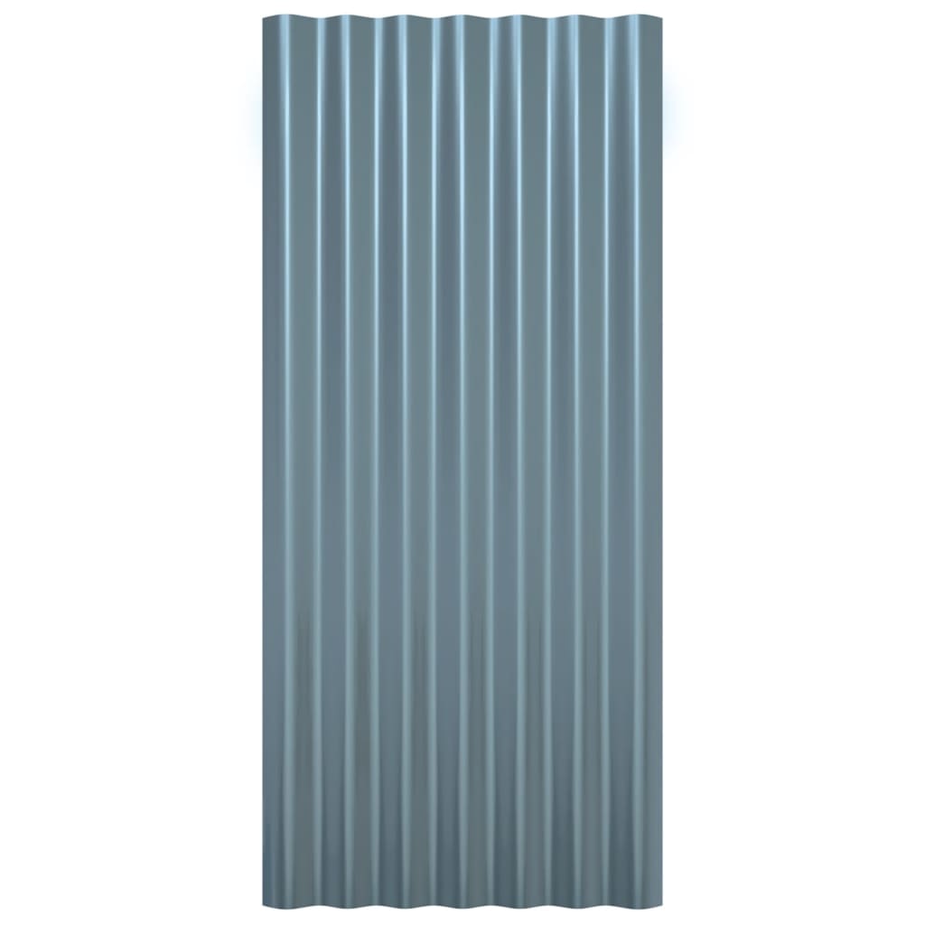 Painéis de telhado 36 pcs 80x36 cm aço galvanizado cinzento