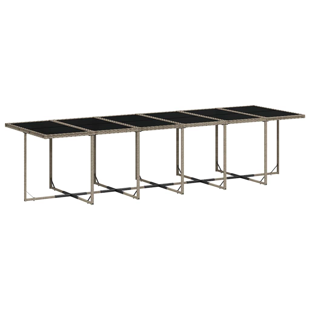 Conjunto de jantar para jardim com 13 peças e almofadas em rattan sintético cinza