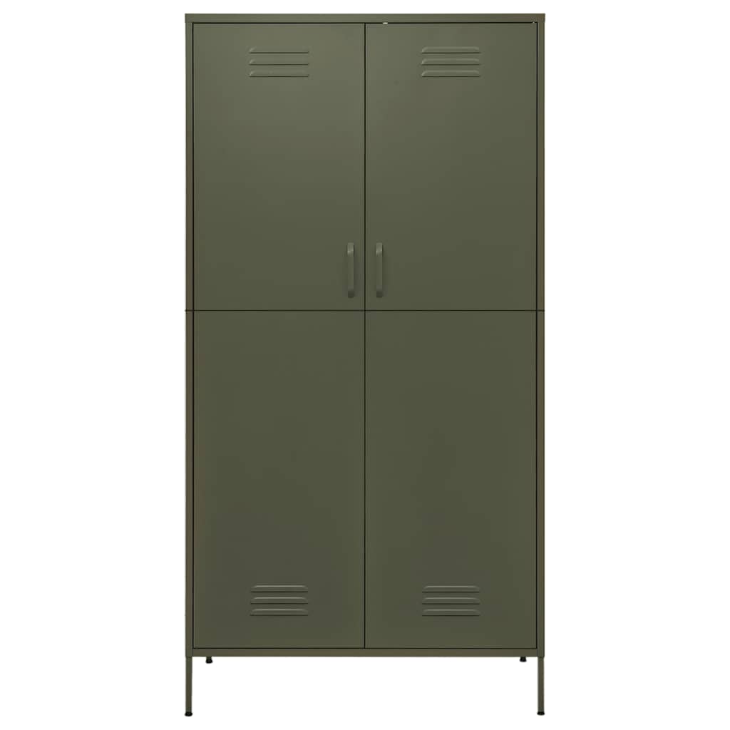 Roupeiro 90x50x180 cm aço verde-azeitona