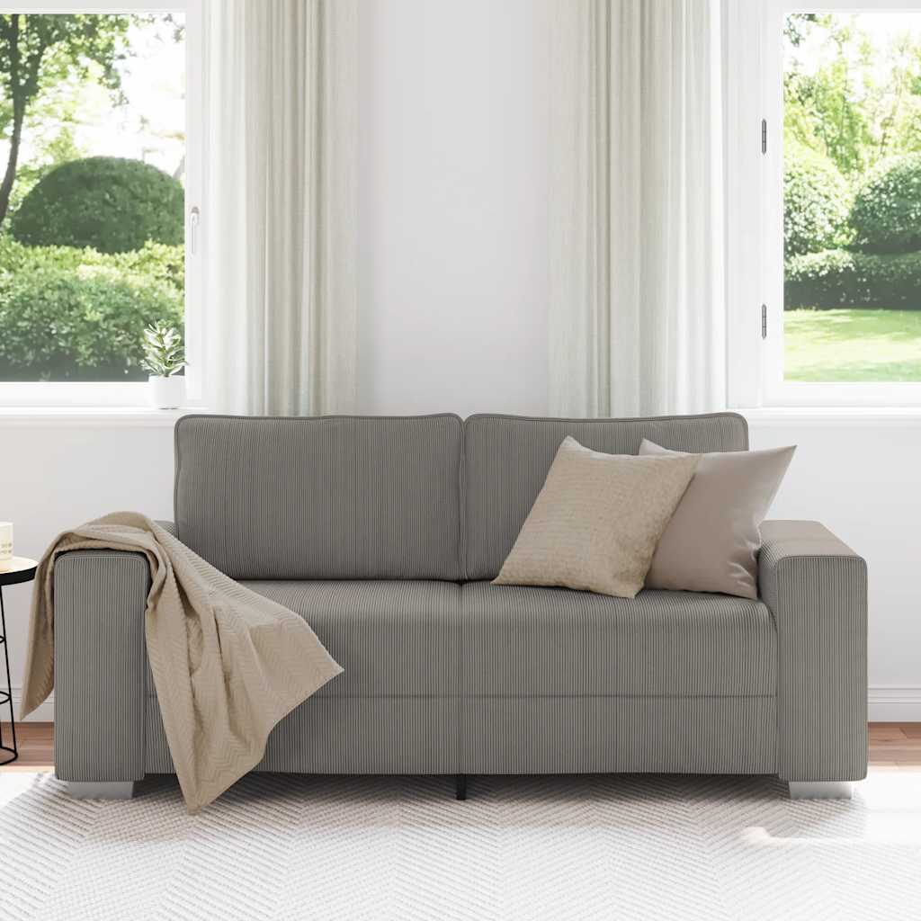 Sofá-luvas 180x77x82 cm tecido corduroy cinzento-claro