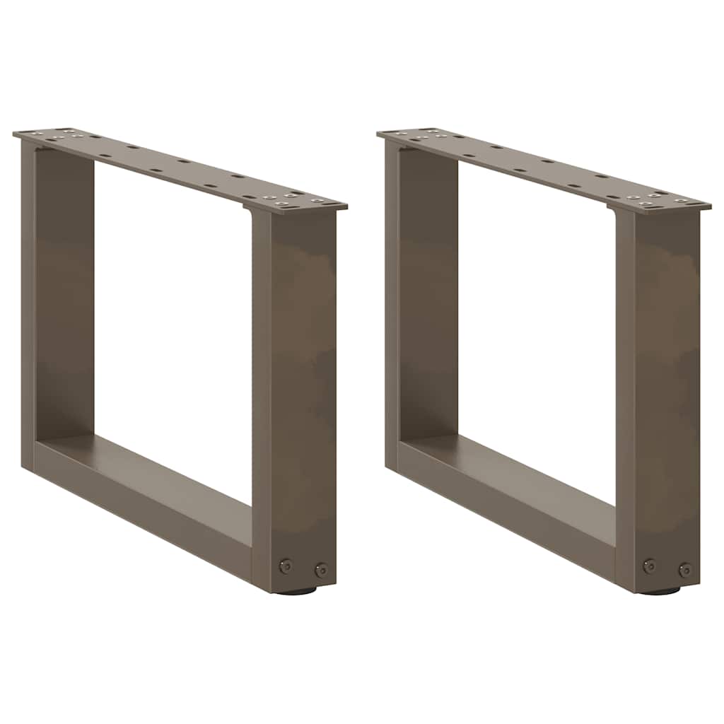 Pés para mesa de centro em formato de u, 2 peças, aço natural, 50x(30-31) cm, aço