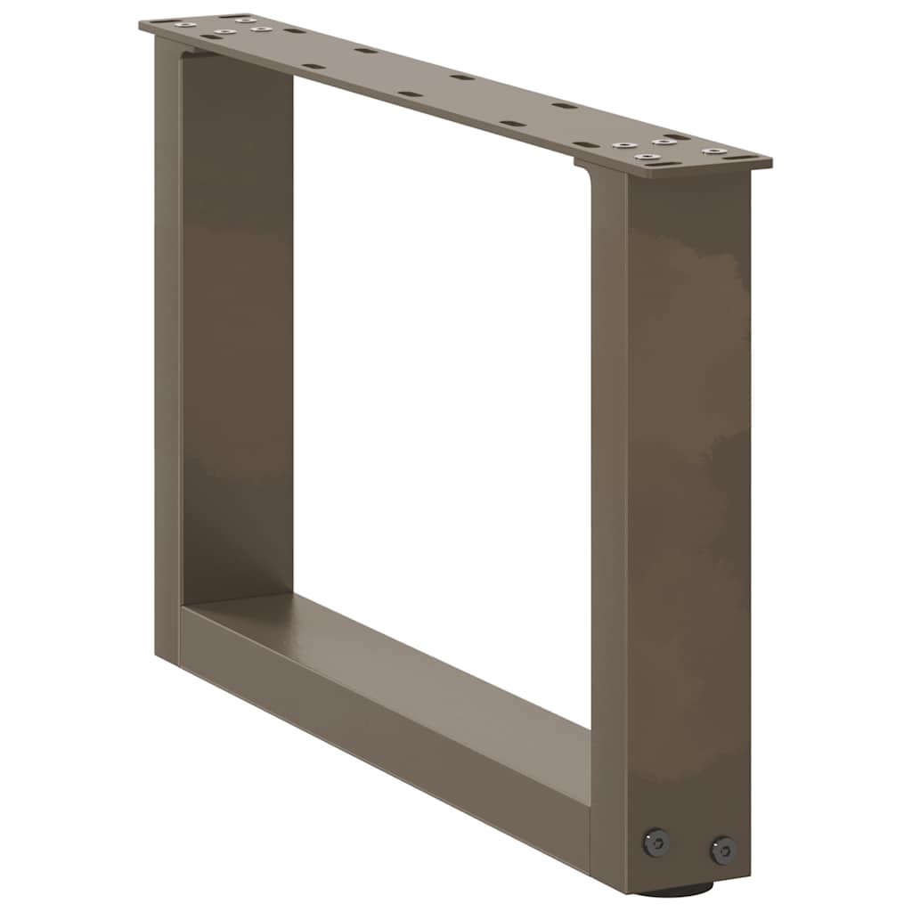 Pés para mesa de centro em formato de u, 2 peças, aço natural, 50x(30-31) cm, aço