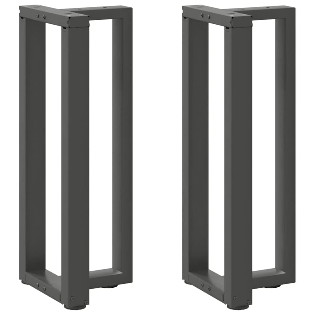 Pés de mesa de console em forma de t, 2 peças, antracite, 25x28x(72-73) cm, aço