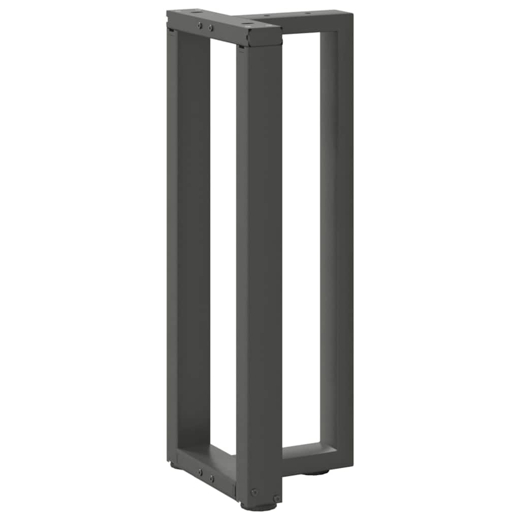 Pés de mesa de console em forma de t, 2 peças, antracite, 25x28x(72-73) cm, aço