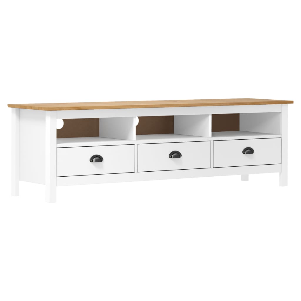 Móvel de TV hill 158x40x47 cm pinho maciço branco