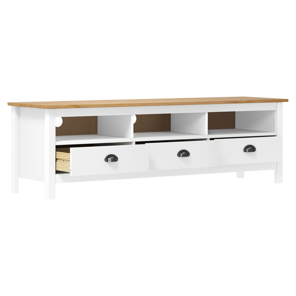 Móvel de TV hill 158x40x47 cm pinho maciço branco