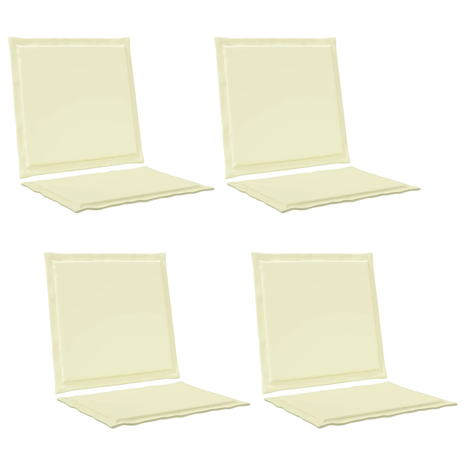 Almofadas de assento e costas poliéster creme 47 x 45 x 2 cm