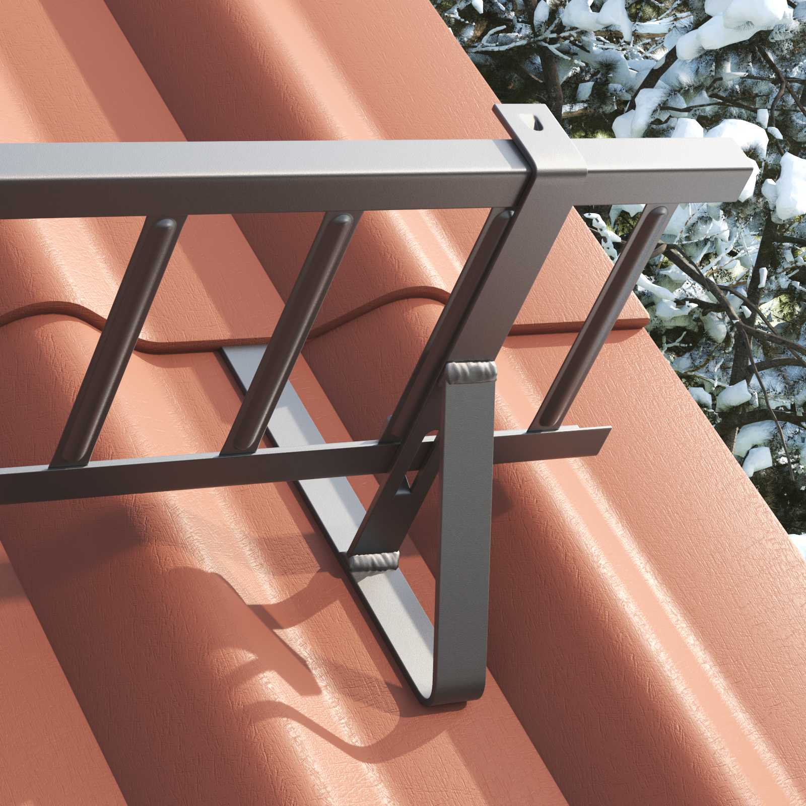 Suporte para proteção de neve antracite 29,5 x 3 x 34,5 cm aço