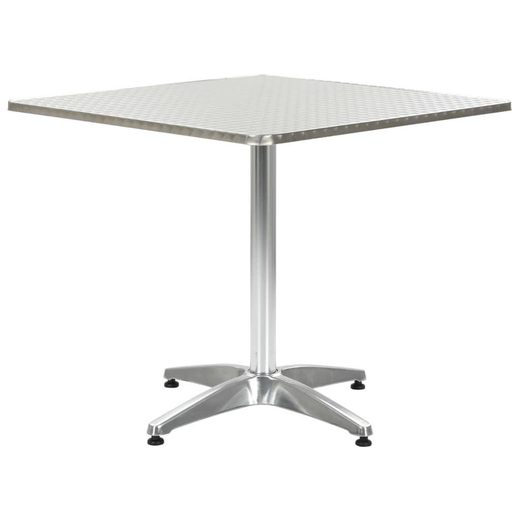 Mesa de jardim 80x80x70 cm alumínio prateado
