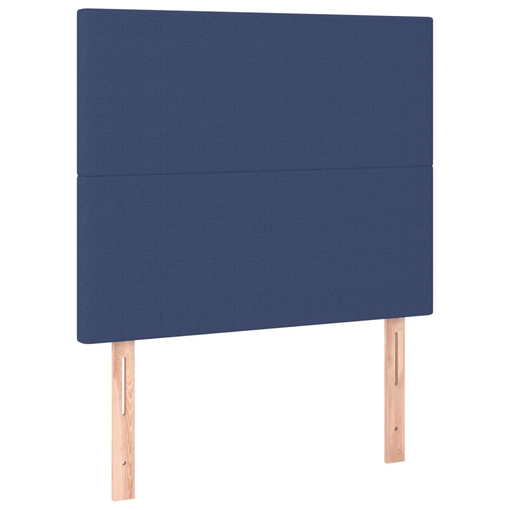 Cabeceira de cama c/ LED tecido 90x5x118/128cm azul