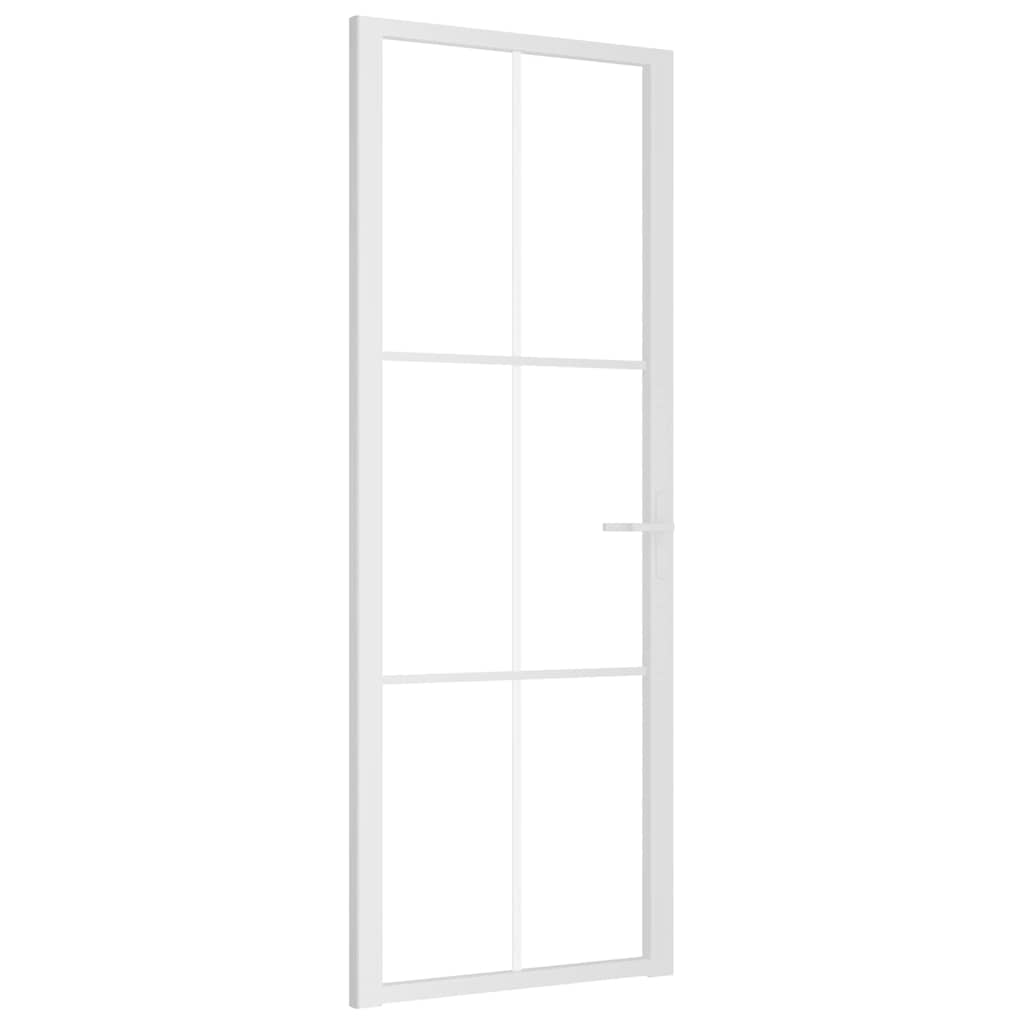 Porta de interior 76x201,5 cm vidro esg e alumínio branco