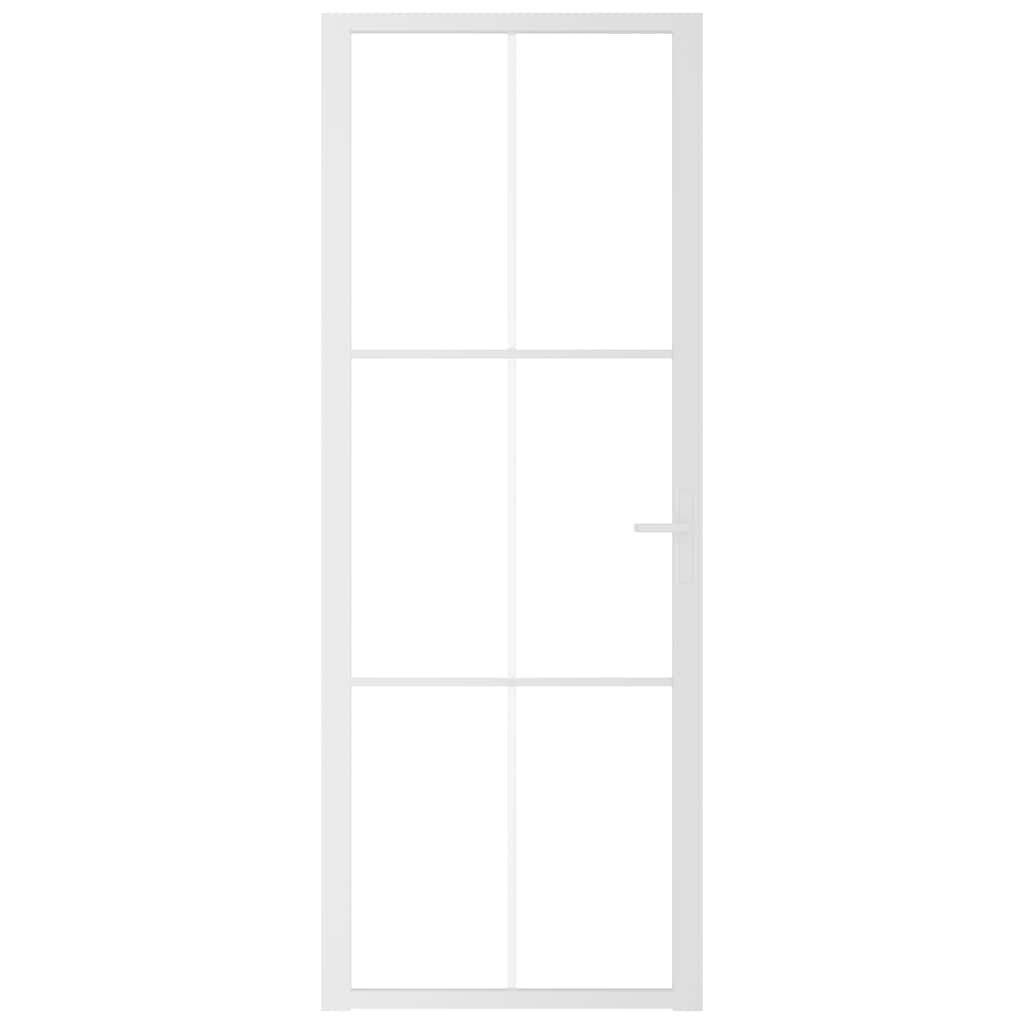 Porta de interior 76x201,5 cm vidro esg e alumínio branco