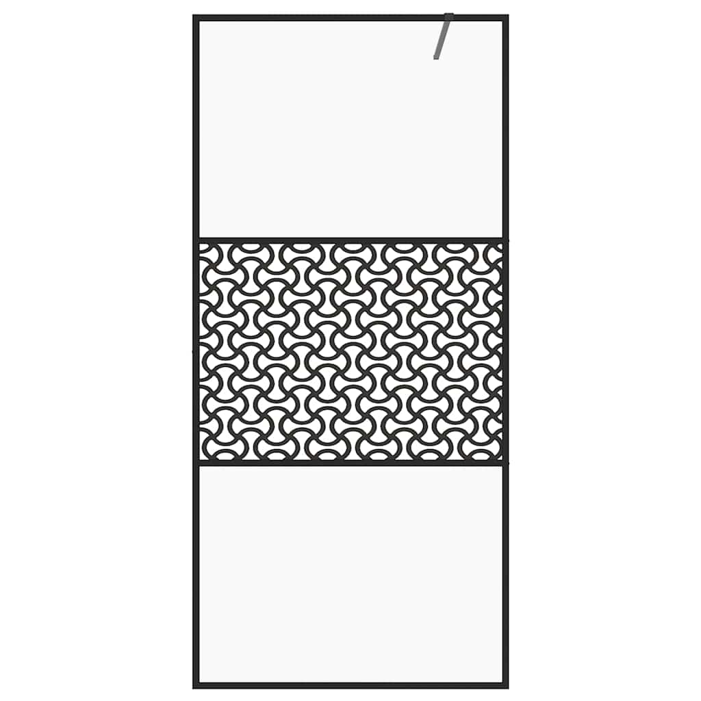Divisória de chuveiro c/ vidro transparente esg 90x195 cm preto