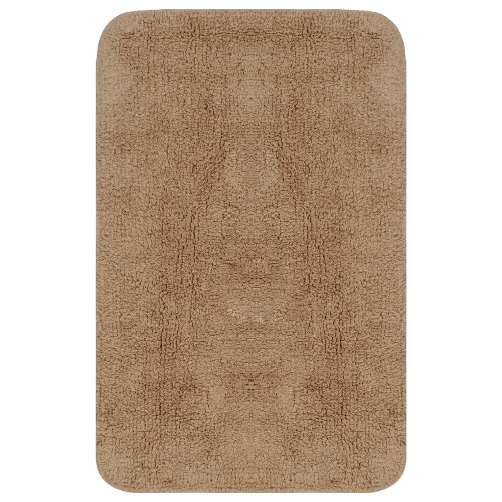 Conjunto tapetes de casa de banho 2 pcs tecido bege