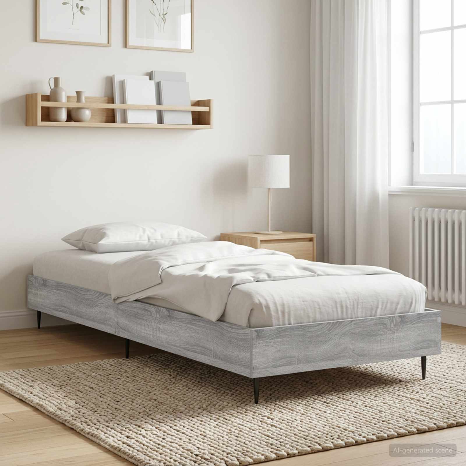 Estrutura da cama sonoma cinzento 80 x 200 cm