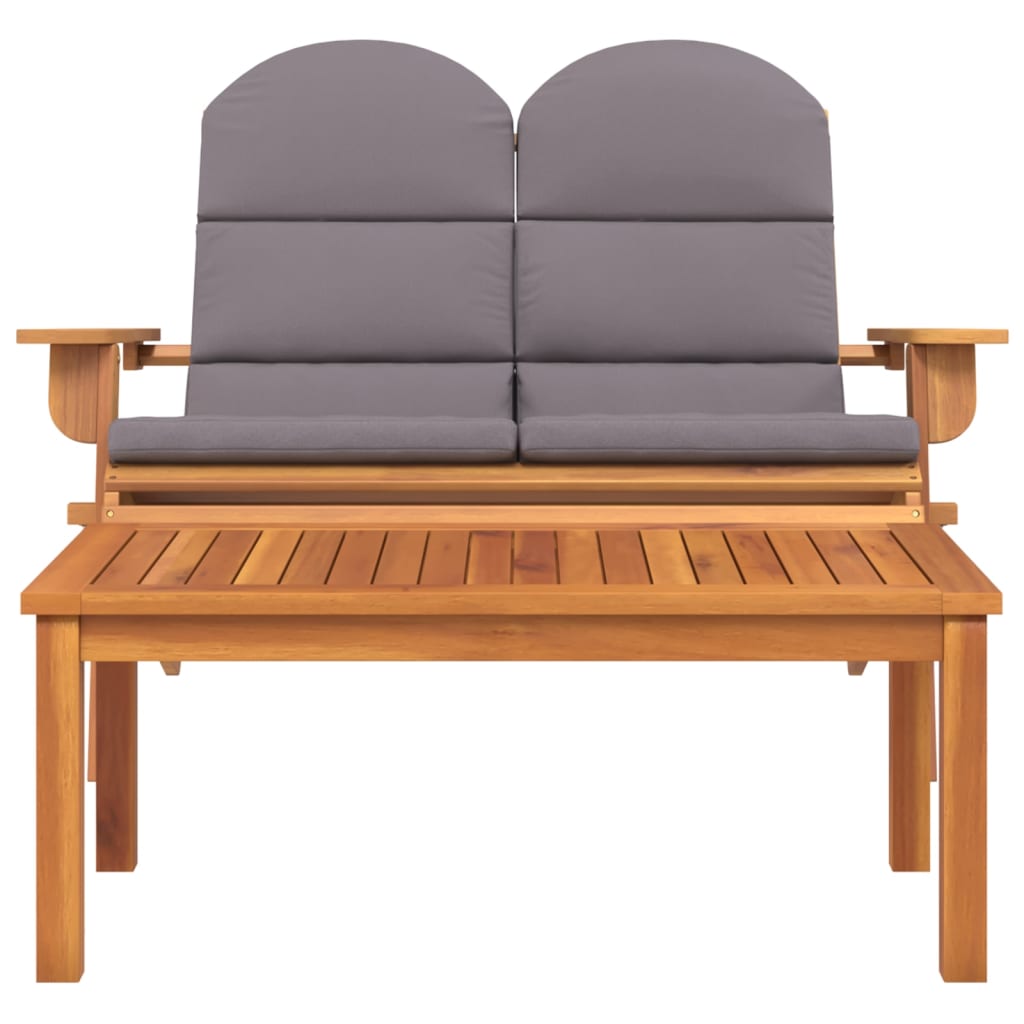 Conjunto lounge de jardim adirondack 2pcs acácia maciça
