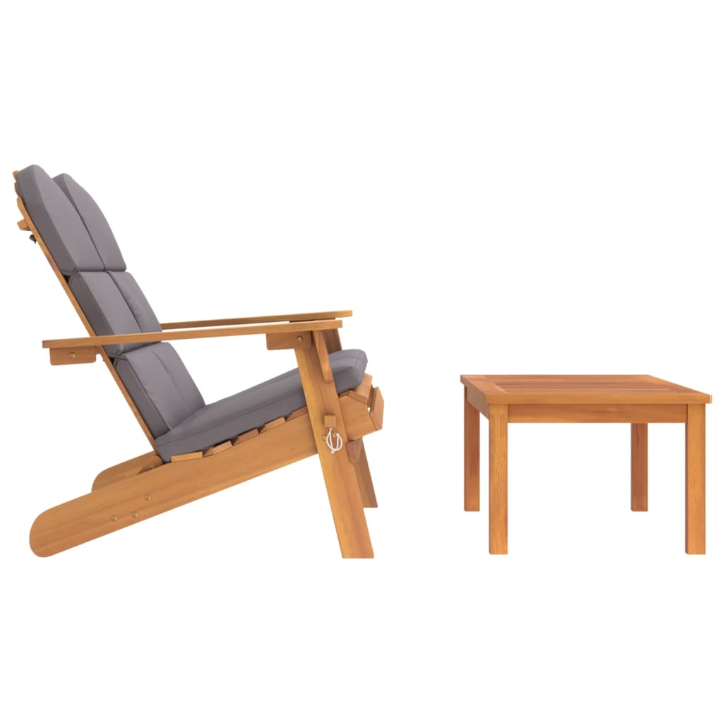 Conjunto lounge de jardim adirondack 2pcs acácia maciça