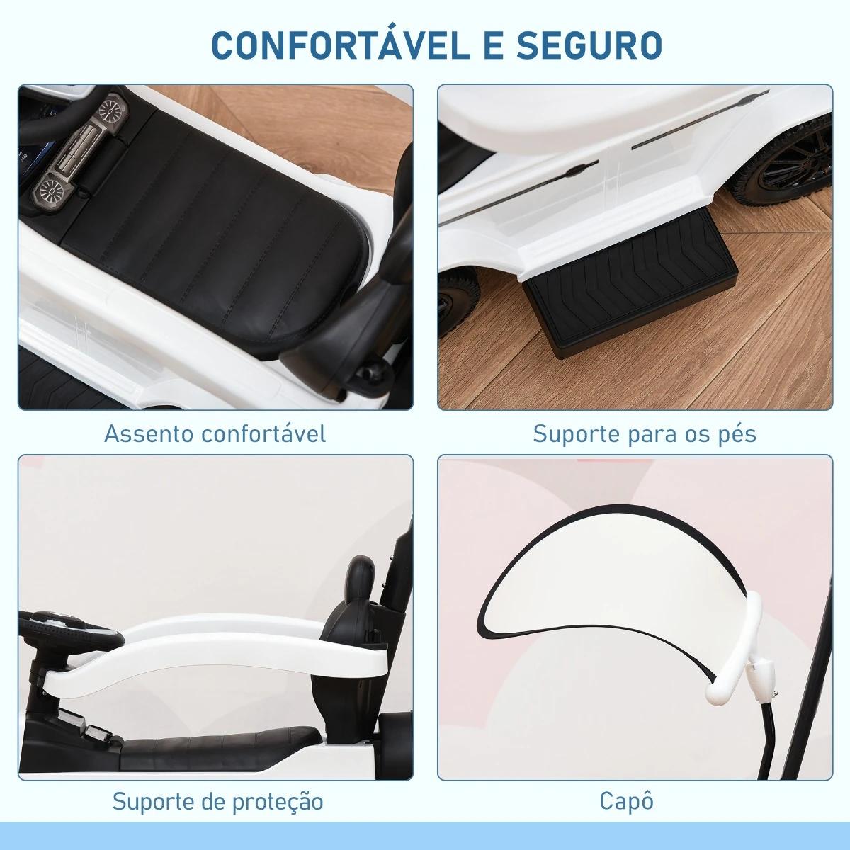Carro de Passeio Carro Andador para Crianças acima de 12 Meses Mercedes G350 com Buzina Capô Removível Encosto e Suporte de Prot