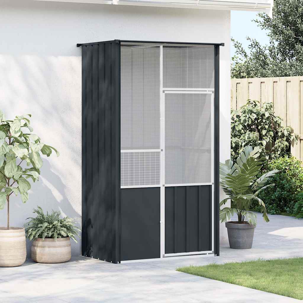 Gaiola p/ pássaros 115x78x200 cm aço galvanizado antracite