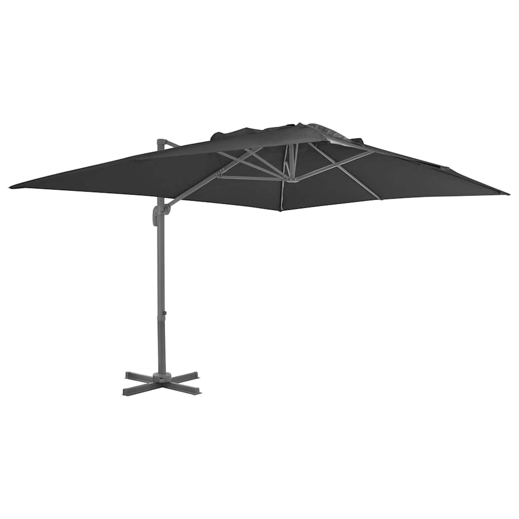 Guarda-sol de jardim cantilever com mastro de alumínio 400x300 cm antracite