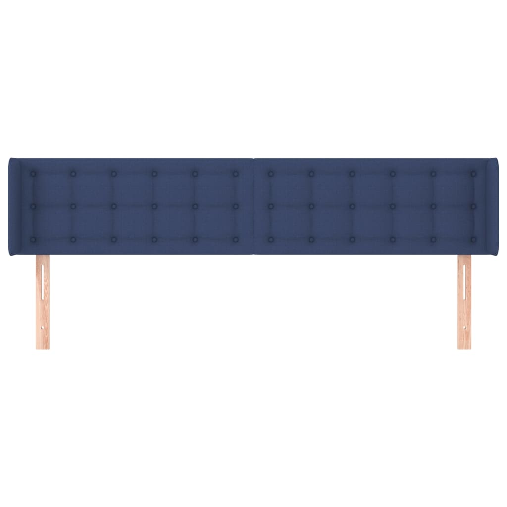 Cabeceira de cama c/ abas tecido 203x16x78/88 cm azul