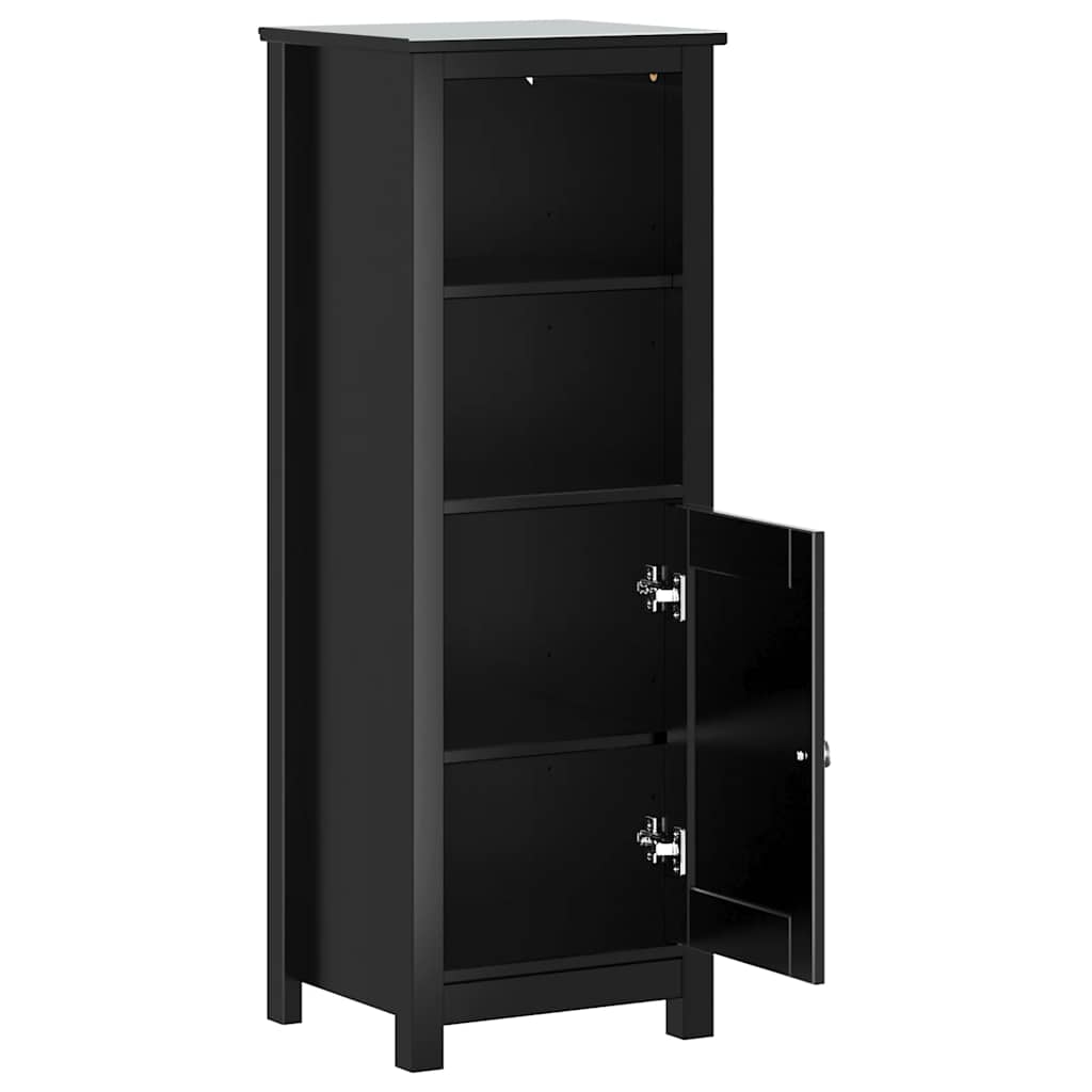 Móvel de casa de banho berg 40x34x110 cm pinho maciço preto