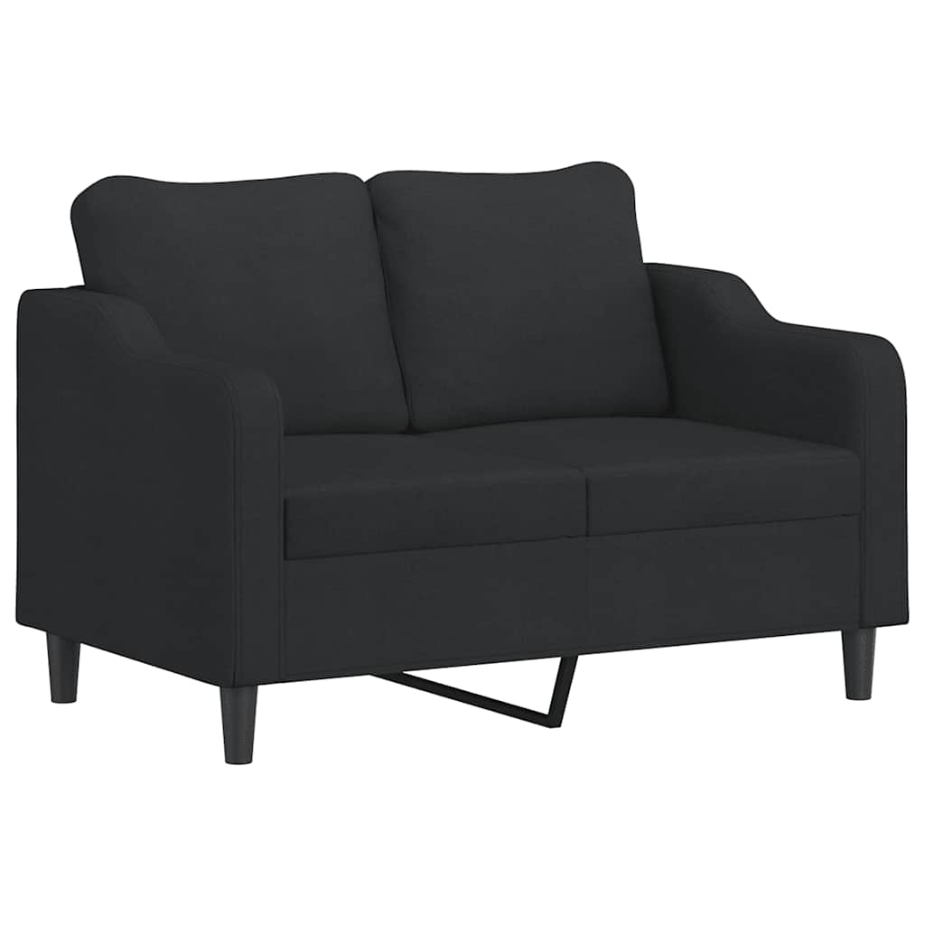 4 Pcs conjunto de sofás com almofadões tecido preto