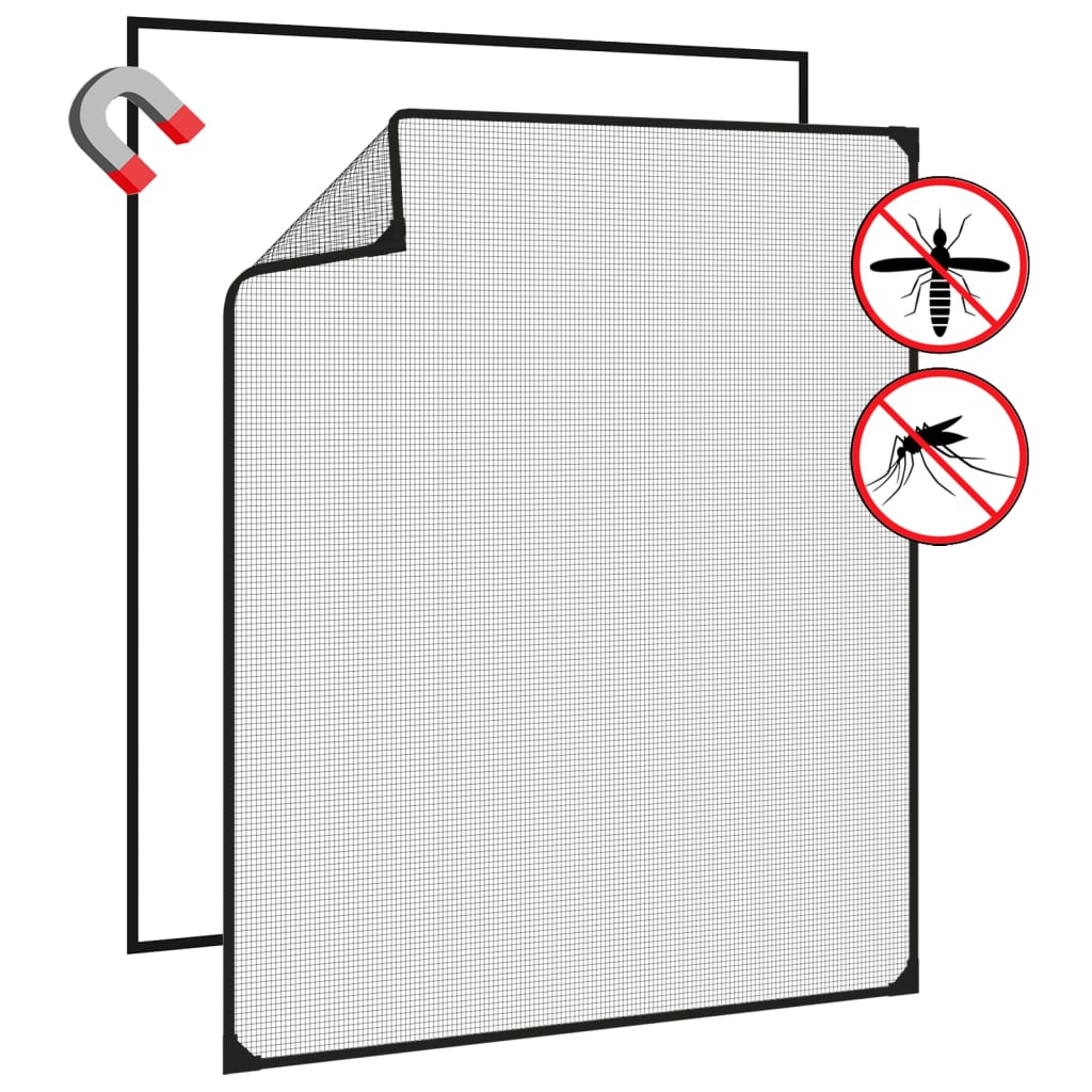 Tela anti-insetos magnética para janelas 100x120 cm antracite