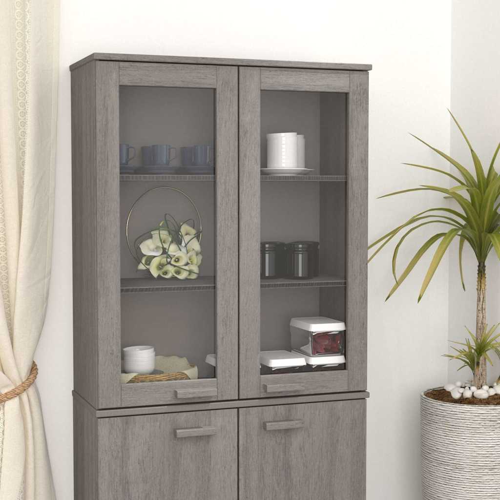 Topo p/ armário alto hamar 85x35x100cm pinho maciço cinza-claro
