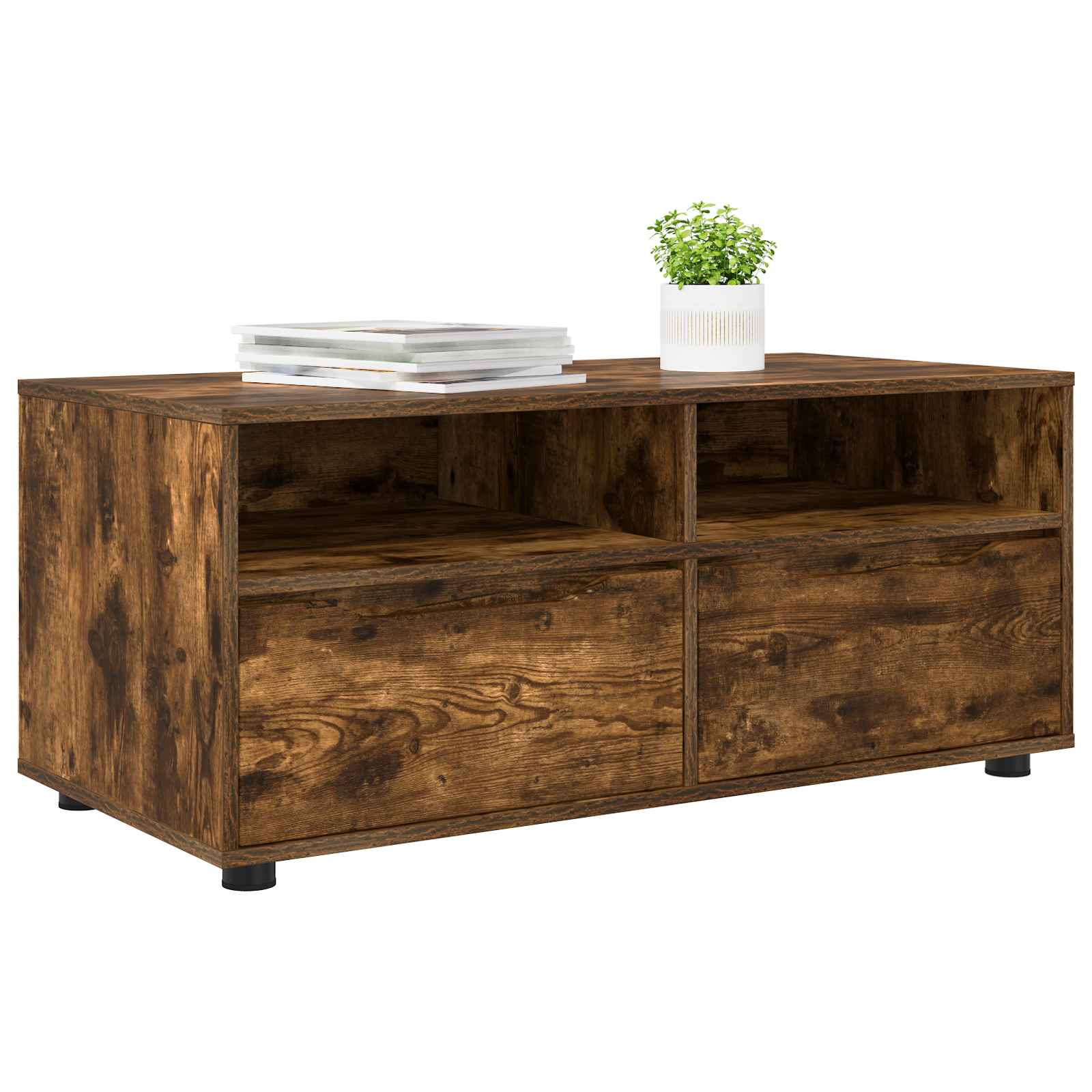 Gabinete para TV 100 x 48 x 43 cm carvalho defumado