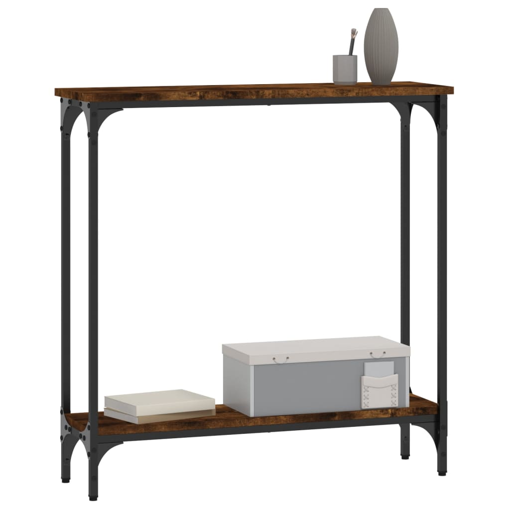Mesa consola 75x22,5x75 cm derivados de madeira carvalho fumado