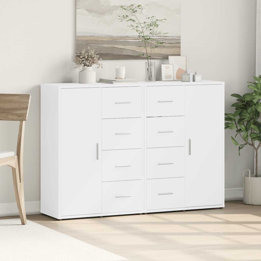 Aparadores 2 pcs 60x31x84 cm derivados de madeira branco