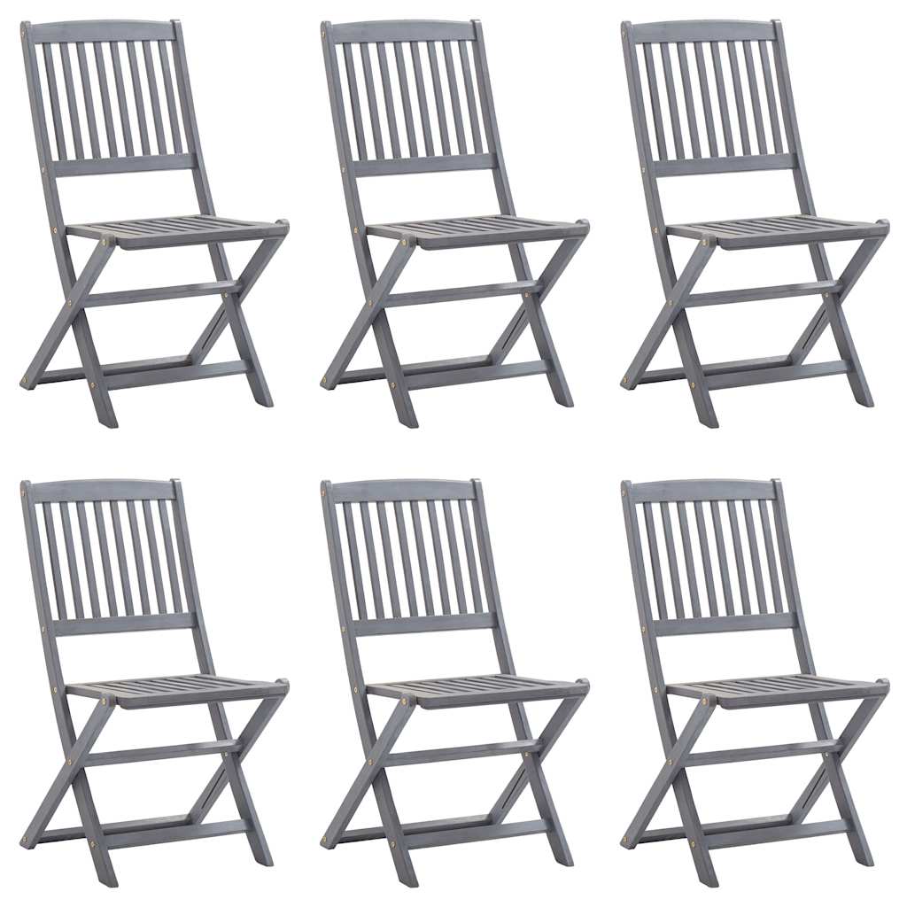 Cadeiras de jardim dobráveis 6 pcs madeira de acácia maciça
