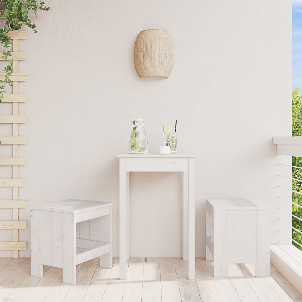 Bancos de jardim 2 pcs 40x36x45 cm pinho maciço branco