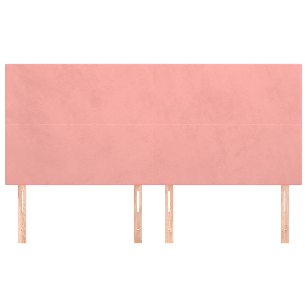 Cabeceira rosa 180x5x118/128 cm veludo